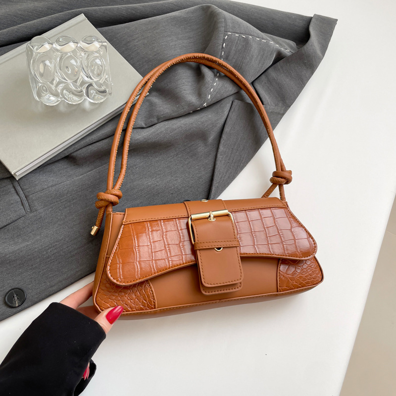 Women's Design Crocodile Pattern Commuter Underarm 2025 New Elegant New Free Luxury Bag Delivery Designer Bag Texture Fashion Crossbody Bag Xiaox