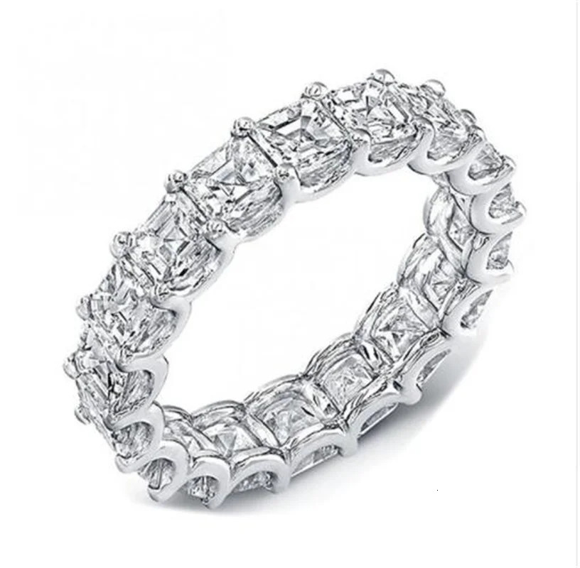 Fine Engagement Promise Ring AA Zircon 925 Sterling Silver Statement Wedding Band Rings for women men Jewelry Gift 250509