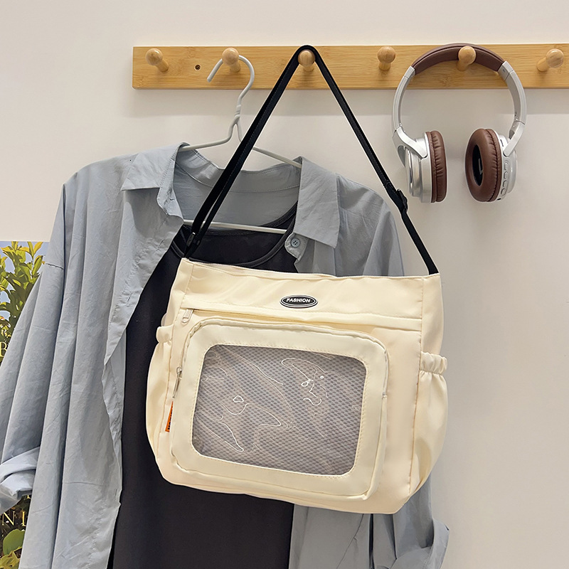 Ins Women's Transparent JK Pain Daily Large Capacity Versatile College Student New Free Delivery Designer Bag Girl Luxury Bag Tutoring Single Sho