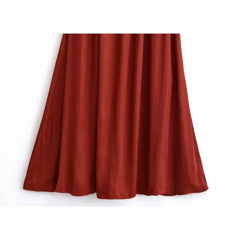 HipSeam Midlength Dress Women Spring Sleeveless Opening n Silk Texture Female Midi Dresses Lady Chic Party 250514