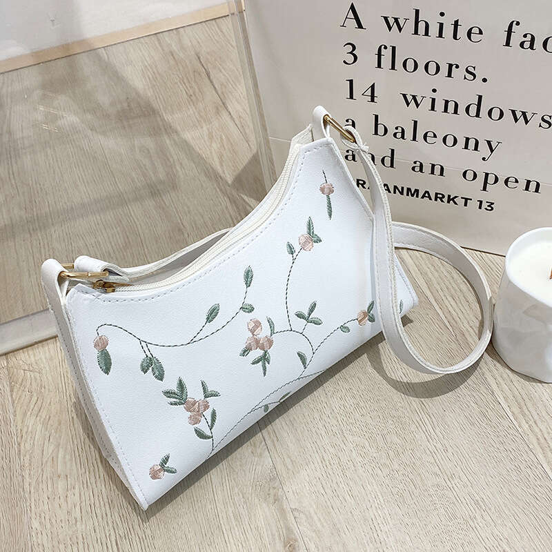 Embroidered 2022 Ladies Handbag Women's Shoulder Fashion Simple Hobo Underarm Bag