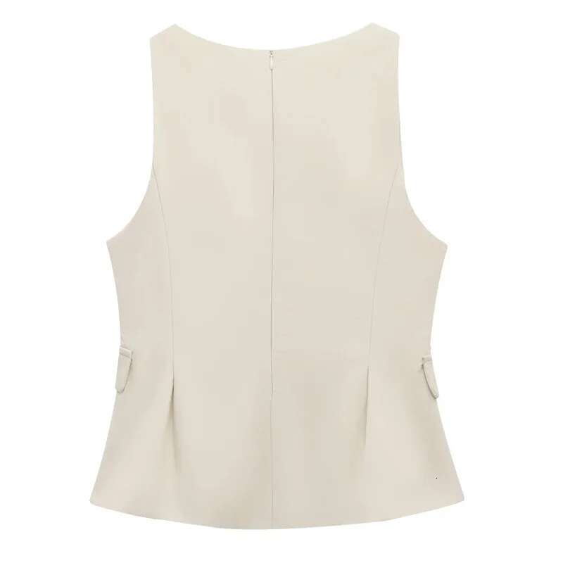 TRAF Women's Tanks Crop Summer 2025 Sleeveless Solid For Woman Fitted Off Shoulder Casual Tops With Straps Vest