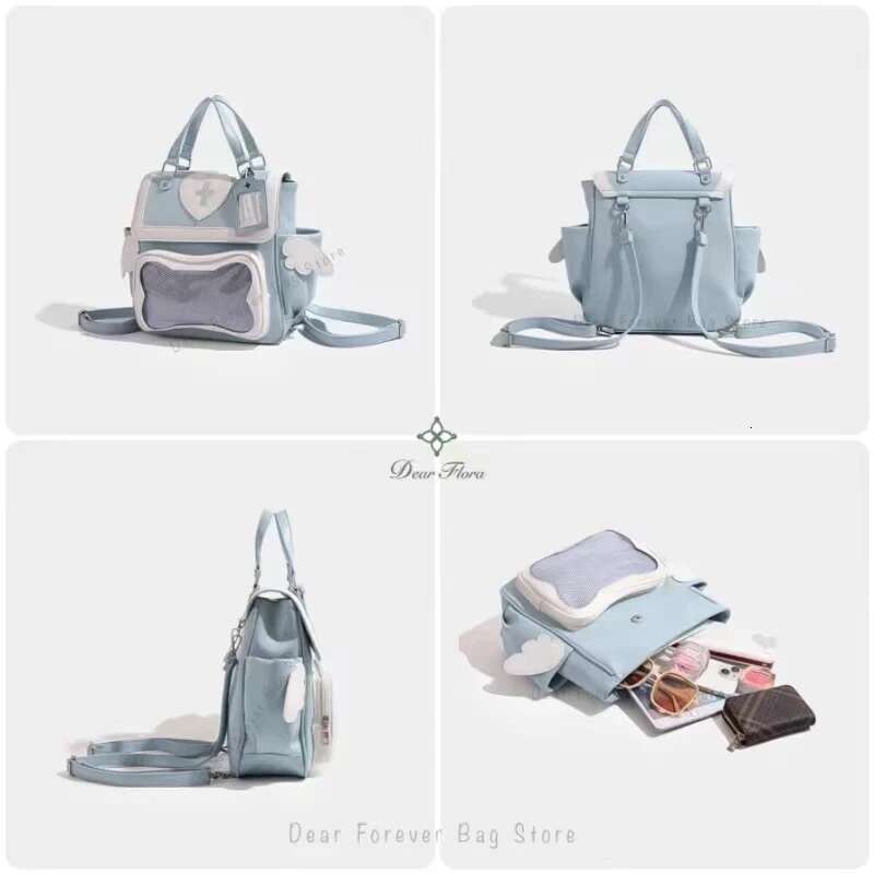 Y2k Cute Clear Ita Women Lolita Backpack Kawaii Girl Shoulder Bag DIY Display Transparent Pocket Japanese Doll Tote Handbags