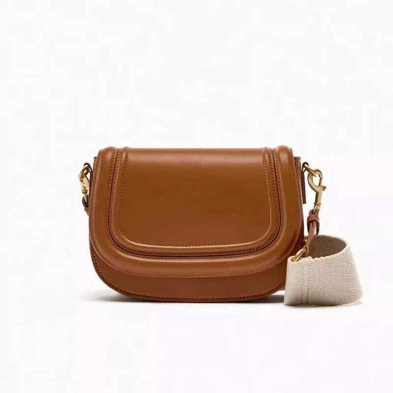 Fashion Flap Designer Wide Strap Saddle Women Shoulder Bags Pu Leather Crossbody Bag Trend Small Phone Purses