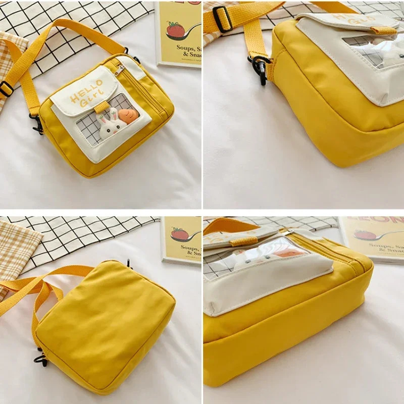 Women Crossbody Female Cute Girl Canvas Student Korean Version Oneshoulder Small Square Bag Multifunctional Allmatch Cross 250514