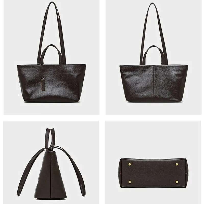 Fashion Trend Cowhide 2025 Designer Large Capacity Commuter Women's Handbag