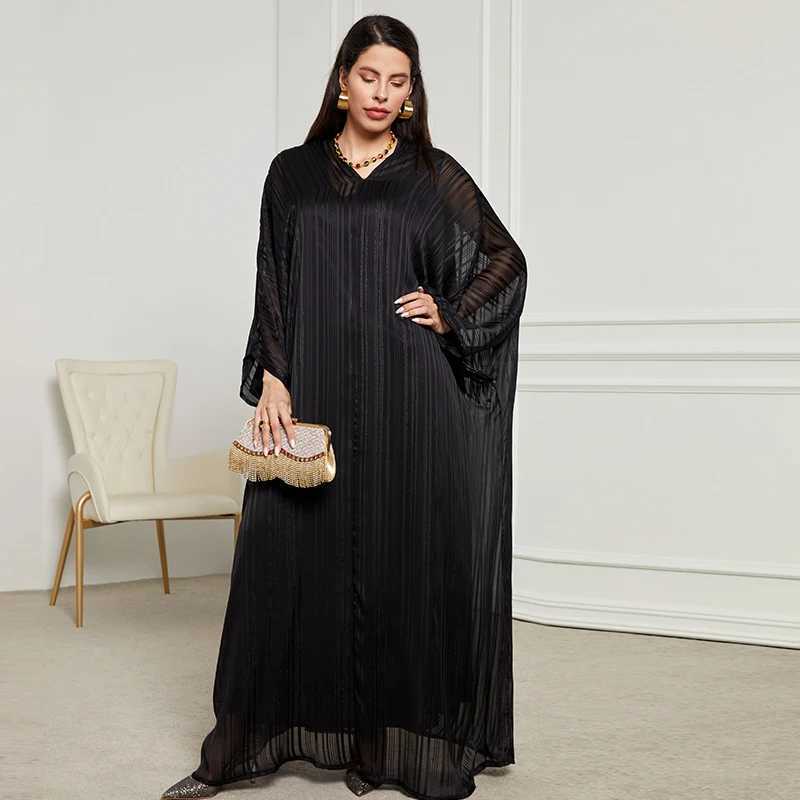 Hot Selling Abaya Set For Muslim Women Kaftan Dubai Luxury Shiny Batwing Slve Evening Party Dress Modest 2 Piece Muslim Sets X250514