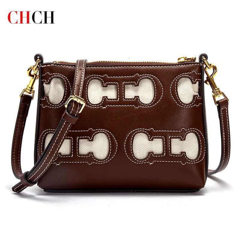 CHCH Shoulder Brown Hollow Design Crossbody Simple Commuter Women's Bag 250514