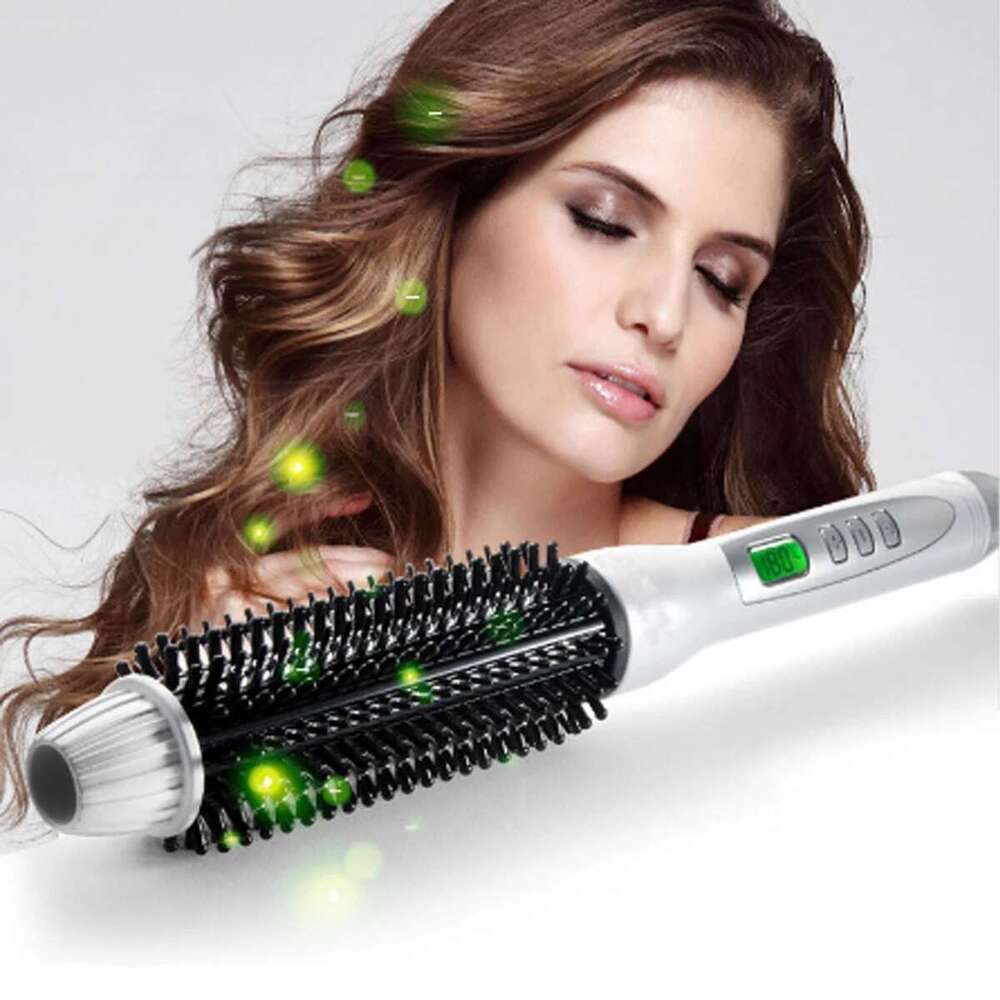 AQ-30 High Quality Hot Tools 2 in 1 Hair Straightener and Curling Iron Ceramic Push Comb