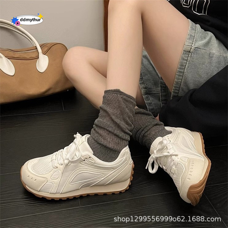 Small niche interior height increasing German training Forrest Gump for women 2025 spring autumn versatile mesh sports and leisure white shoes ddmythu