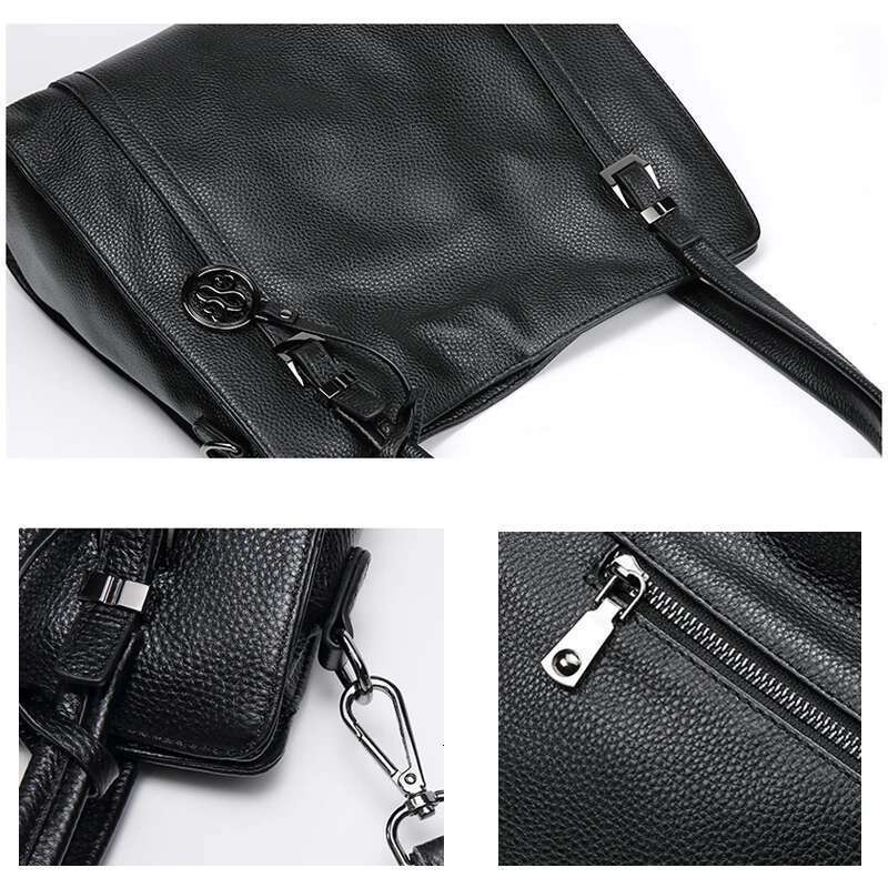 The New Leather Women's Has Large Capacity Hand-Carried With Cowhide Top Layer And A Cross-Body Bag