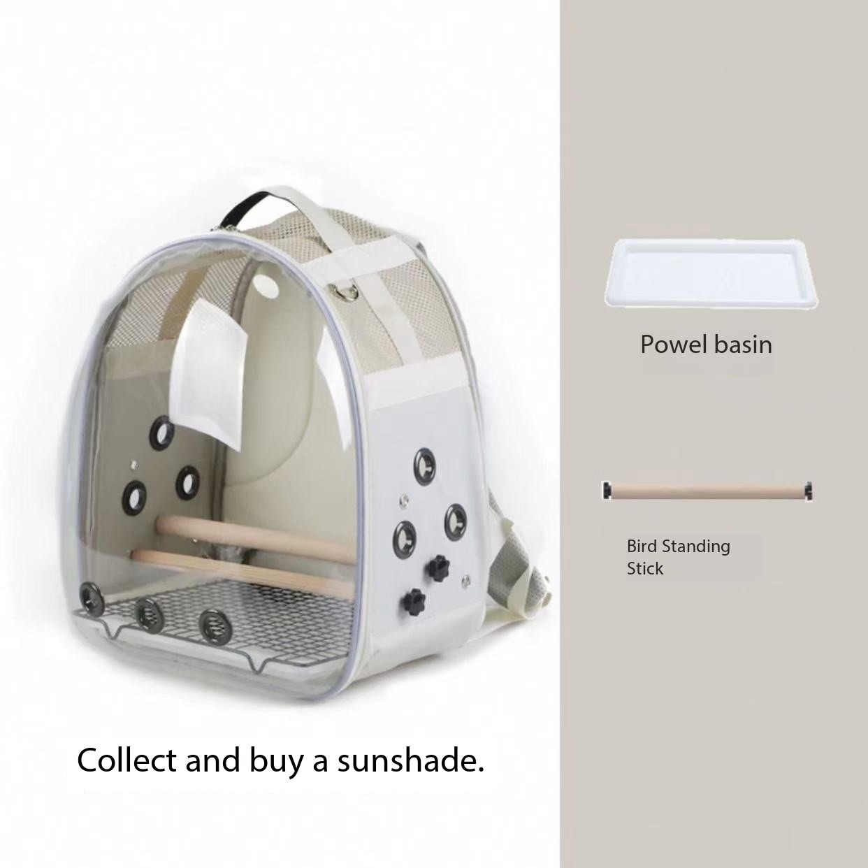 Parrot outdoor bag transparent portable large backpack Xuan Feng Jin Tai Hedgehog Tiger Skin two bird outdoor backpack