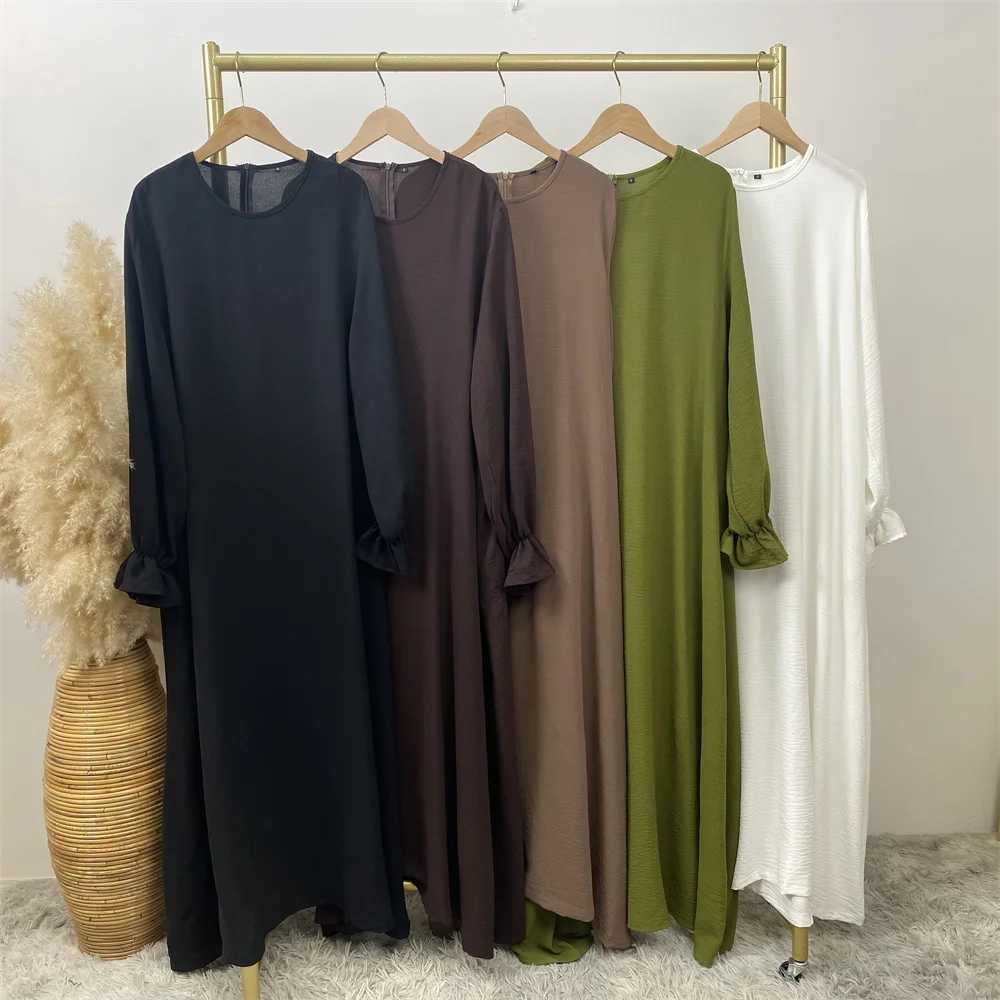 Muslim new fashion womens dress Turkey Arabia Dubai loose patchwork long-slved dress popular womens dress for Islamic women X250514