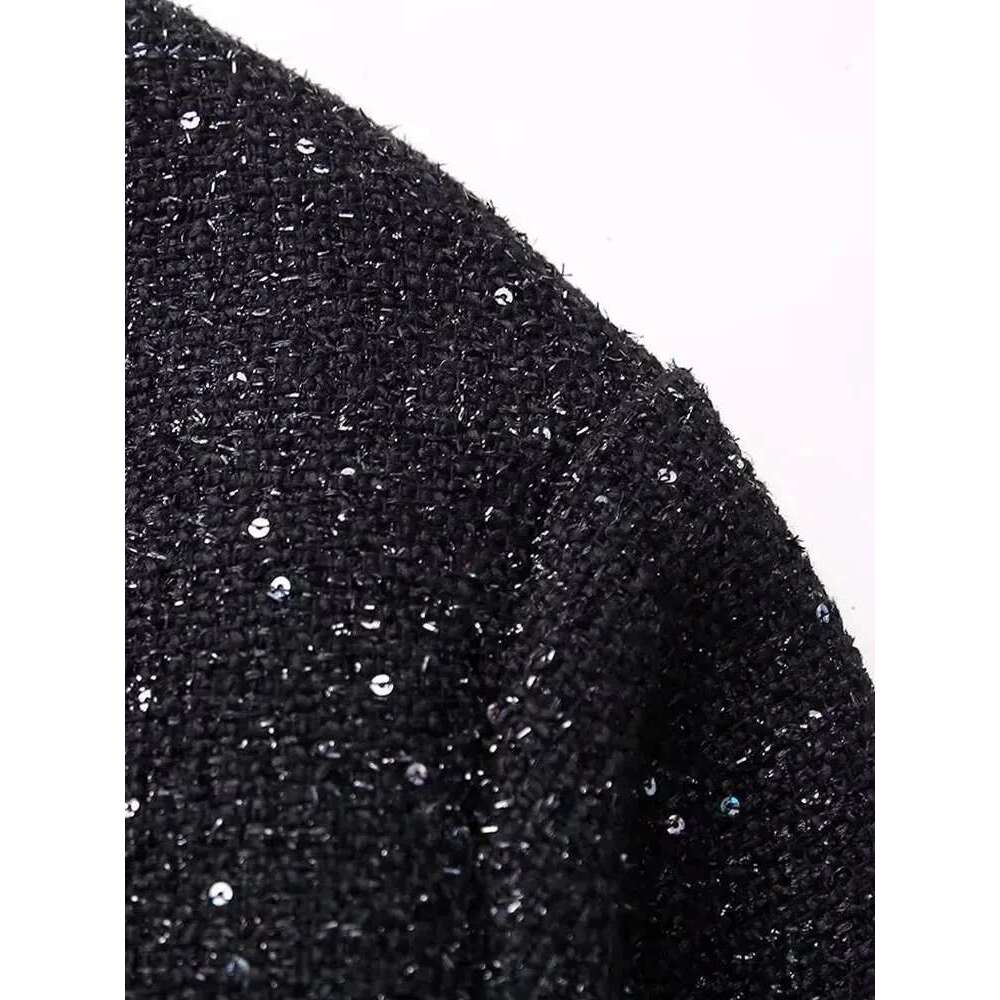 Nlzgmsj Women Shiny Sequin Jacket Y2k Gold Color Stand Collar Long Sleeve Short Coat Autumn Winter Ladies High Streetwear Designer Designer