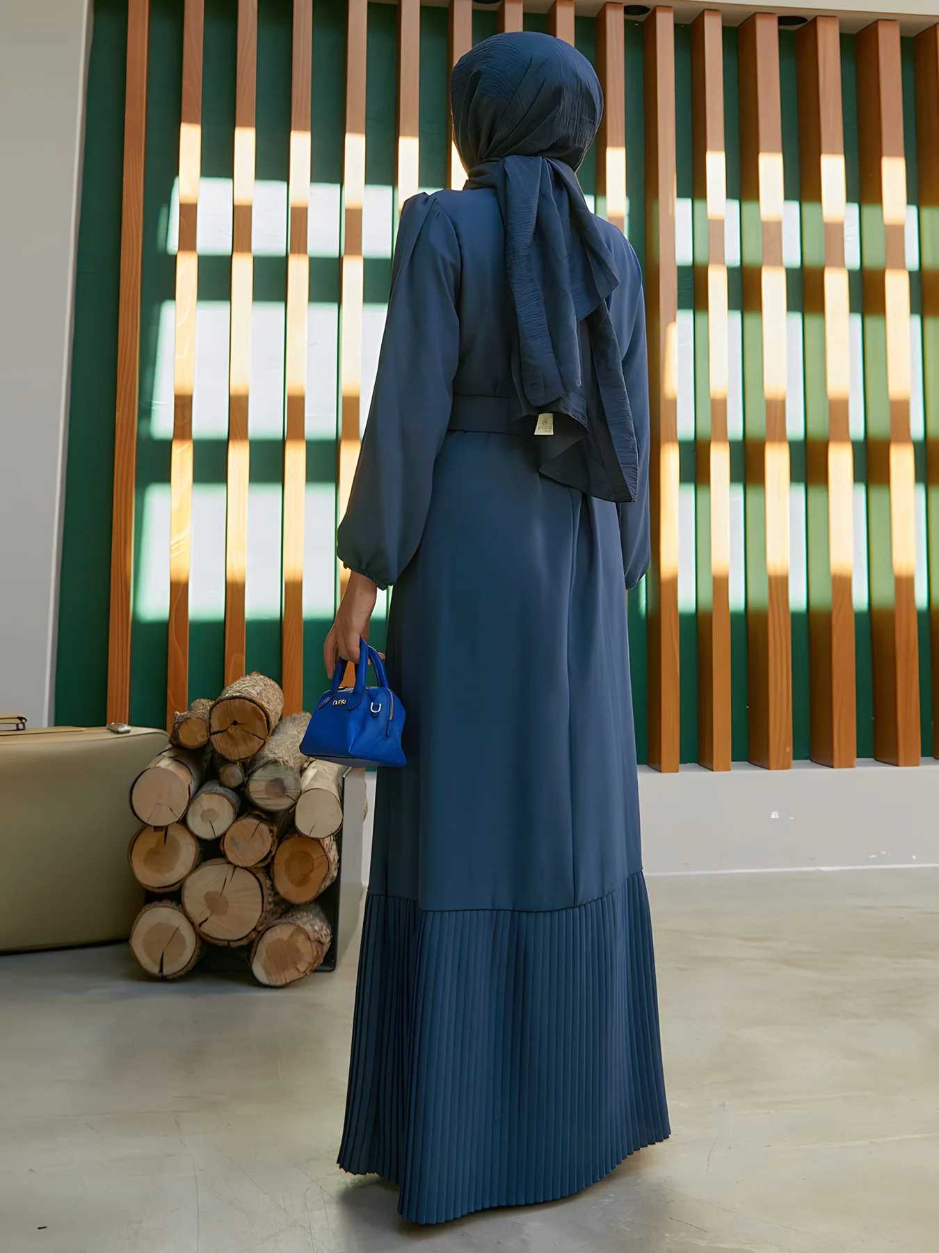 Elegant Women Muslim Abaya Diamond Pleated Long Maxi Dresses Turkey Kaftan Arab Robe Islamic Eid Party Ramadan Jalabiya Vestidos X250514