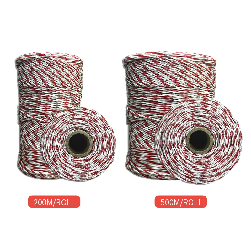 Electric Fence Polywire 1640 Feet/500 Meters 6 Stainless Steel Strands Portable Electric-Fence Rope for Reliable Conductivity and Rust Resistance