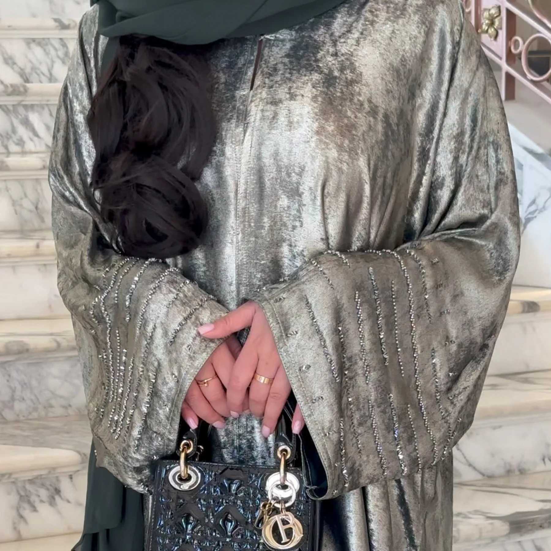 Elegant Saudi Arabia Muslim Modest Cardigan for Women Eid Dubai Kimono Abaya Dress Luxury Islamic Clothing Turkish Robe Ka X250514