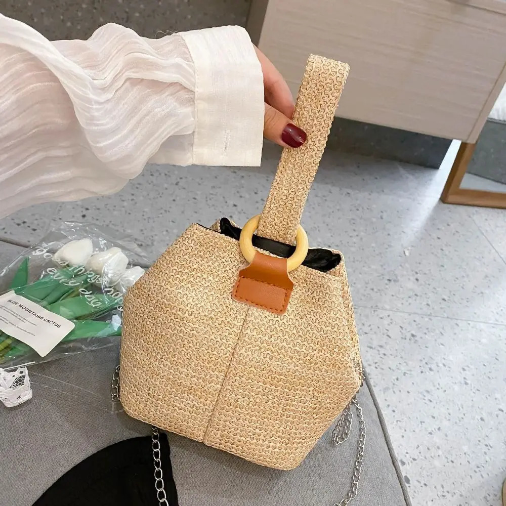 ner Women Bags Woven Handbag Summer Bucket Crossbody Chain Shoulder Bohemian Female Handmade Rattan Tote 250514
