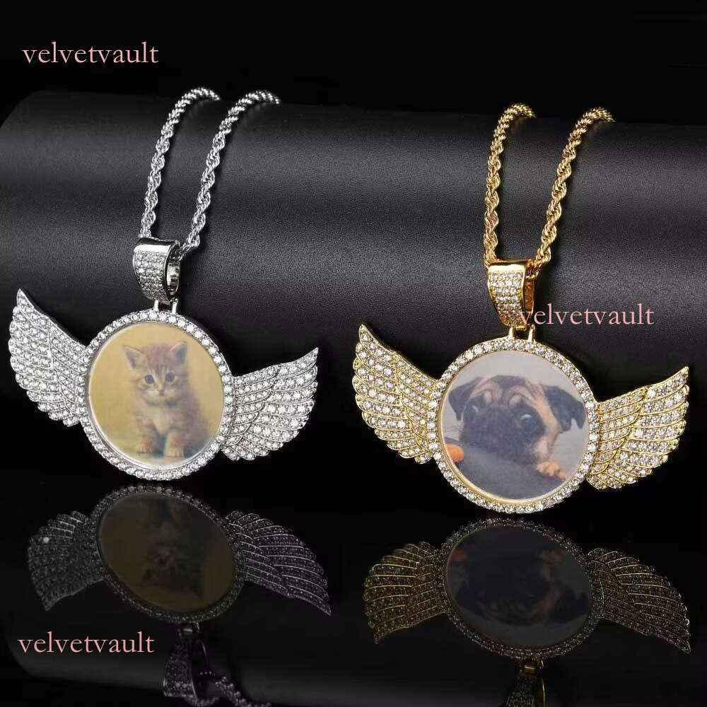 Angel Wing Gift Photo Memory Picture Necklace Pendant Chain Jewelry