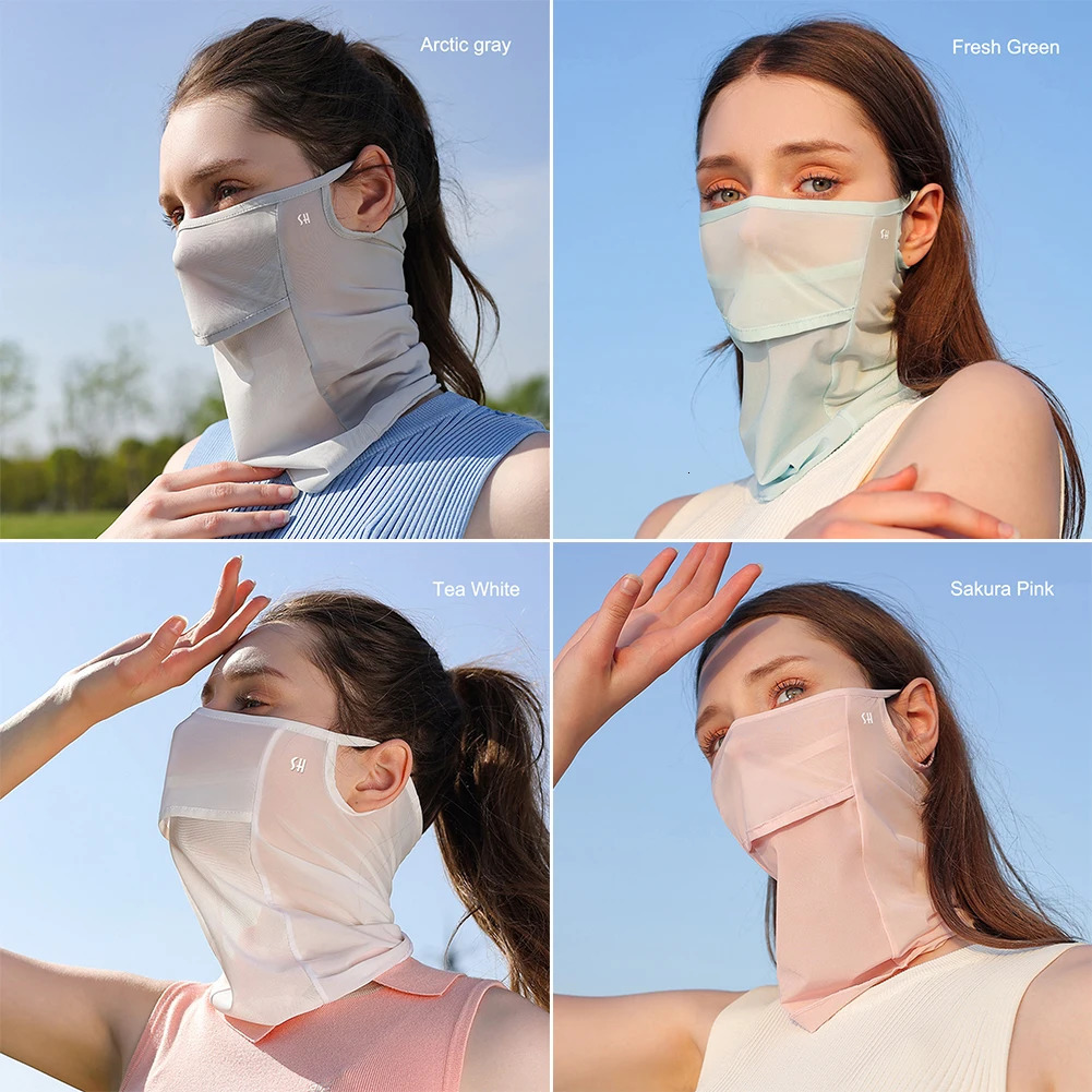 Ice Silk Full Face Sun Protection Mask Breathable Running Sports Masks Soft Adjustable Anti Ultraviolet Thin For Outdoor Golf 250514