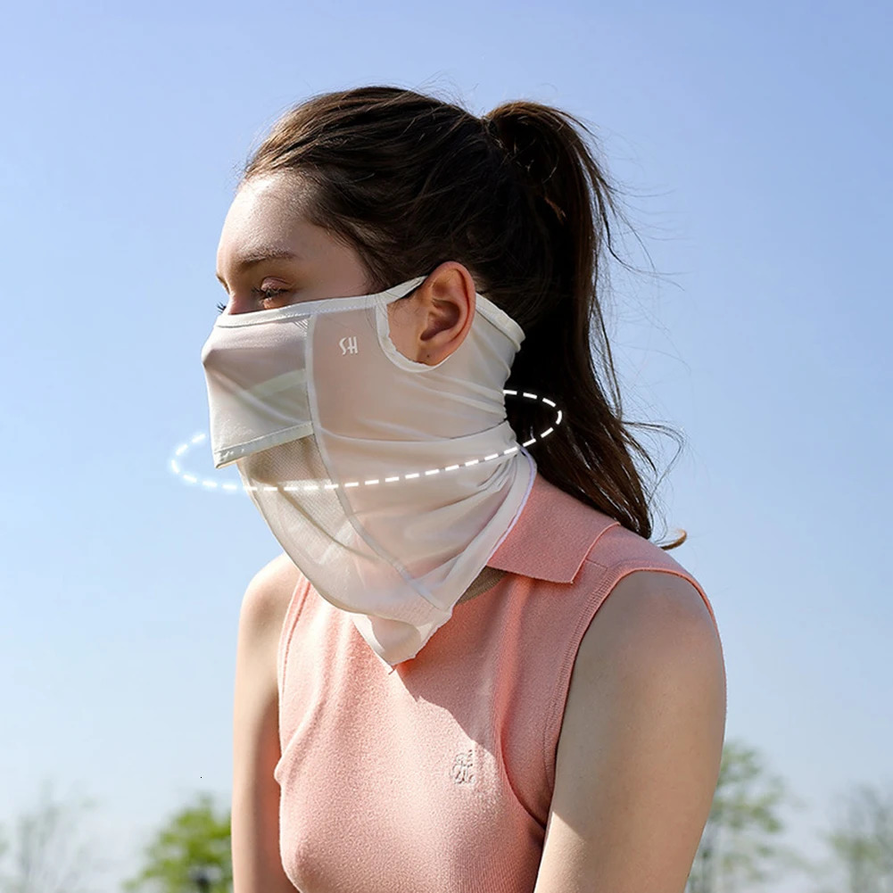 Ice Silk Full Face Sun Protection Mask Breathable Running Sports Masks Soft Adjustable Anti Ultraviolet Thin For Outdoor Golf 250514