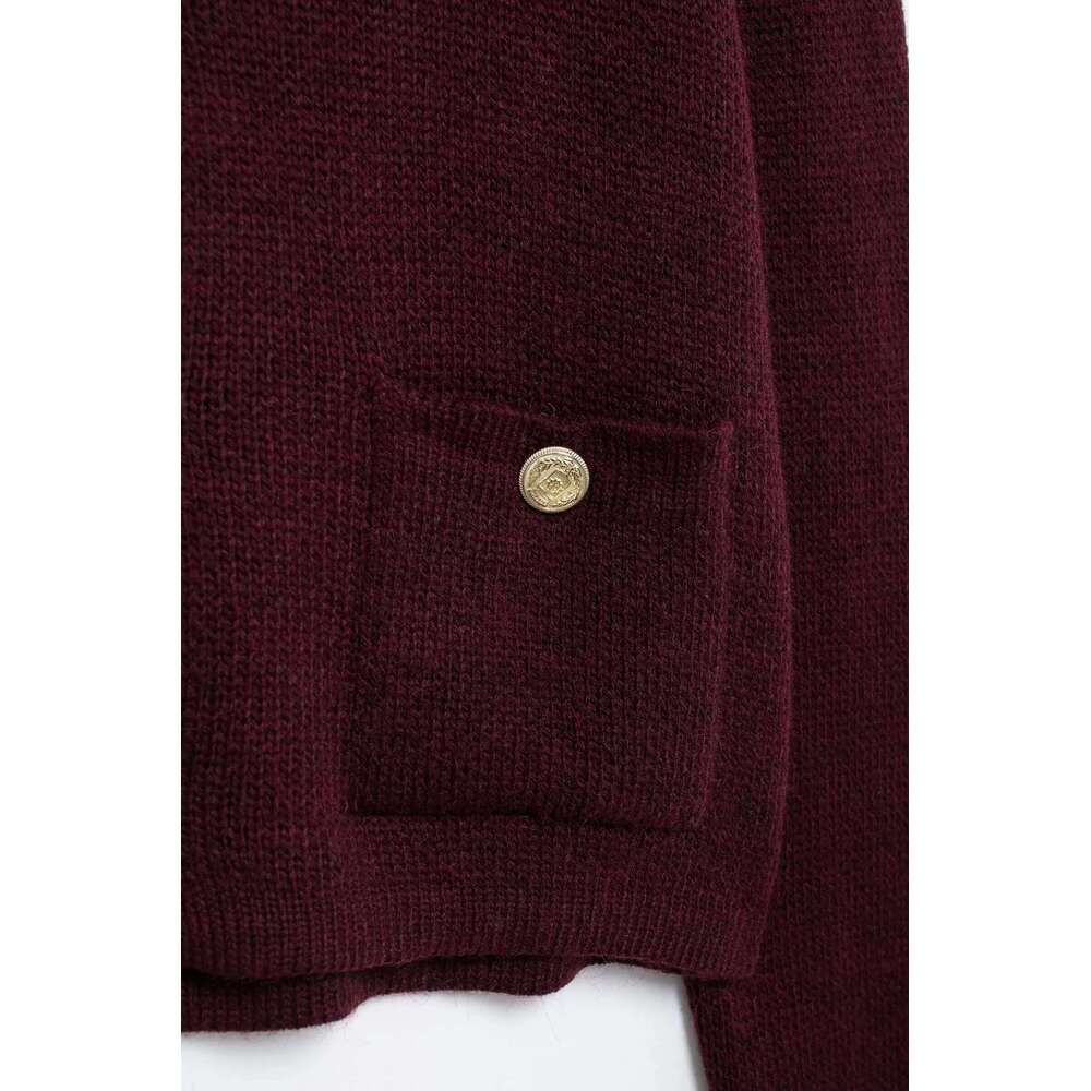 TRAFZA Women Vintage Solid Sweaters Autumn Casual O Neck Long Sleeve Knitted Cardigan Coat Female Fashion High Street Y2k Tops