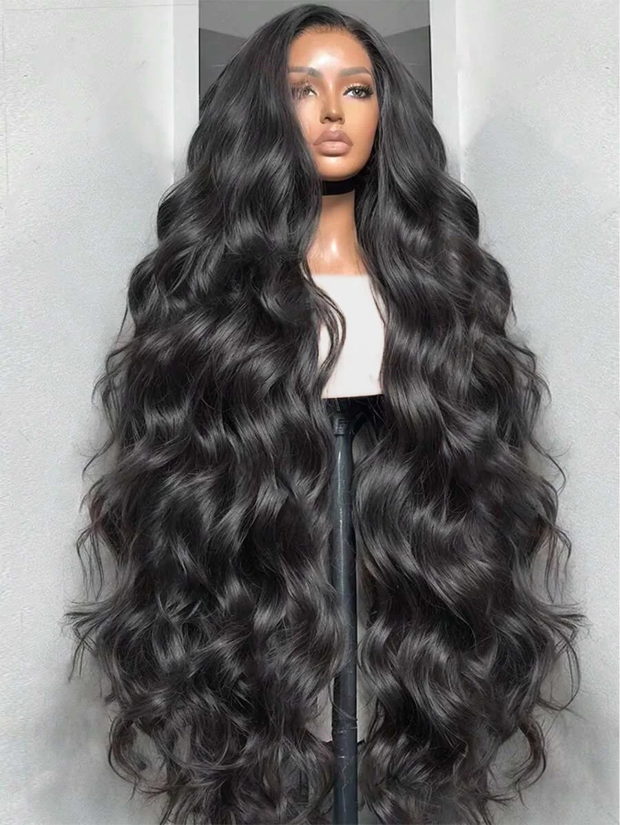 Body Wave 13x6 HD Transparent Lace Frontal Wigs Preplucked 30 40 Inch Black 13x4 Lace Front Human Hair Wig Synthetic Front wigs Glueless Closure