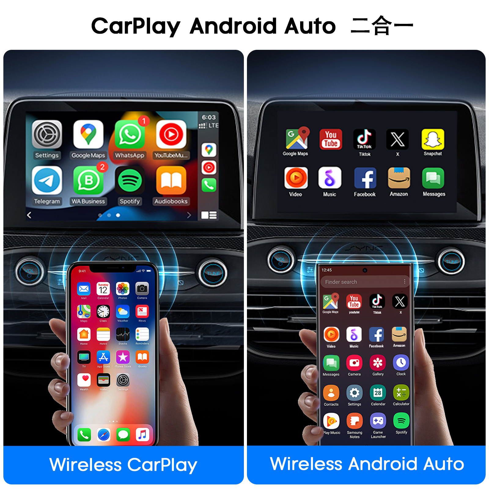 BY-960M Wireless CarPlay Adapter Plug-and-Play USB-A Dongle Military-Grade Build Universal Compatibility - Carplay adapter for car factory OEM