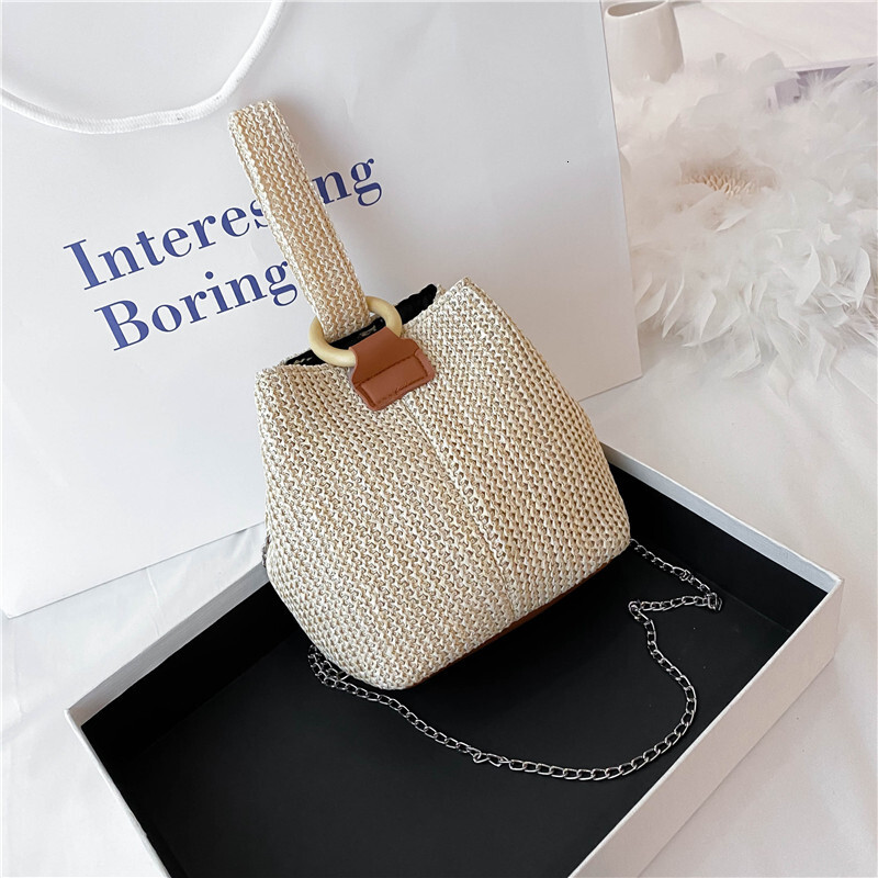 Free Delivery Designer Bag 2025 Trend Crossbody Bucket Small Fresh Hand Student Sen Series Beach Grass Woven Bag Female Luxury Bag