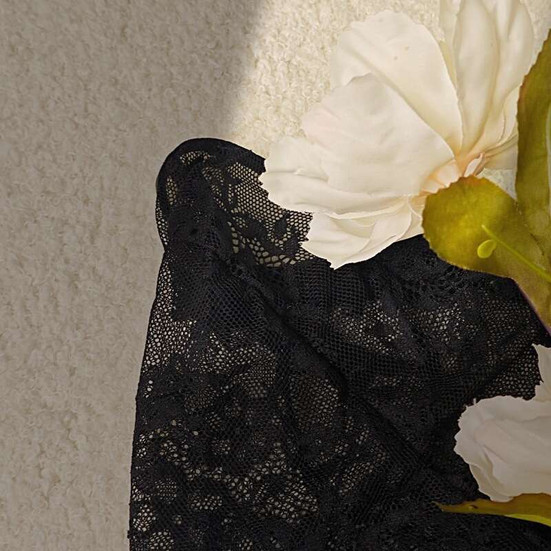 Sexy Lace Lingerie New Semi Transparent Sexy Pure Desire Jumpsuit Black Long Sleeved Lace Lingerie Set KQ