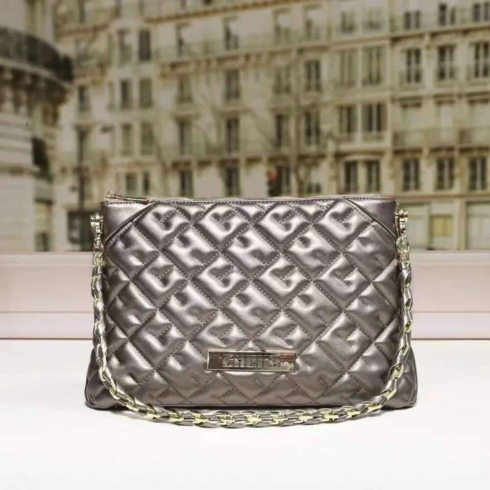 CH Metal Leather Tote Brand Designer Women's Bags Fashion Shoulder Bag Square Niche Design