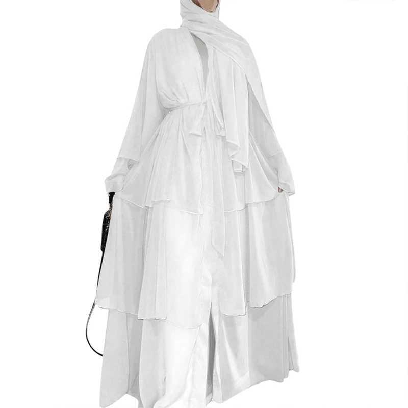 Chiffon Open Abaya Dubai Turkey Kaftan Muslim Cardigan Abayas Dresses For Women Casual Robe Kimono Femme Caftan Islam Clothing X250514