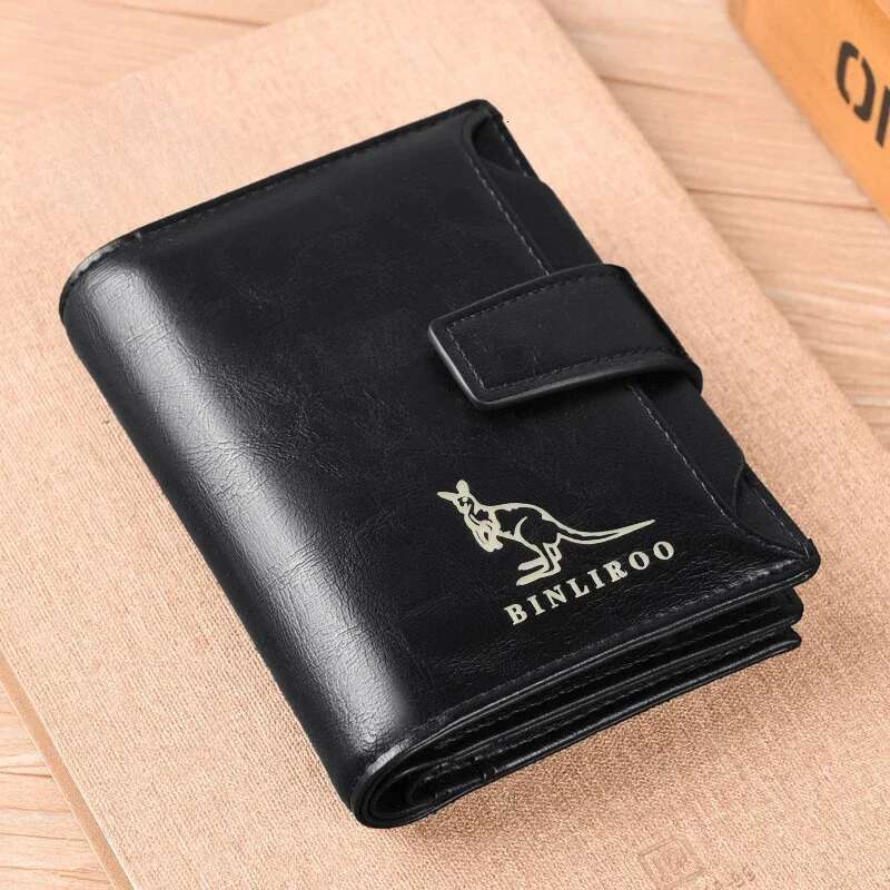 Fashion Men's Coin Purse RFID Blocking Man PU Leather Zipper Business Card Holder Money Bag Wallet for Male