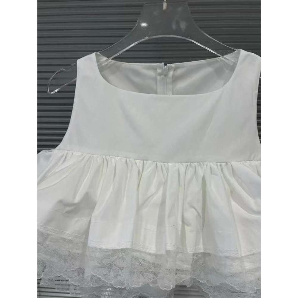 Getspring Women Tank Tops 2025 Spring Summer New Square Collar Lace Ing Sleeveless Short White Vest Fashion Ladies Camis