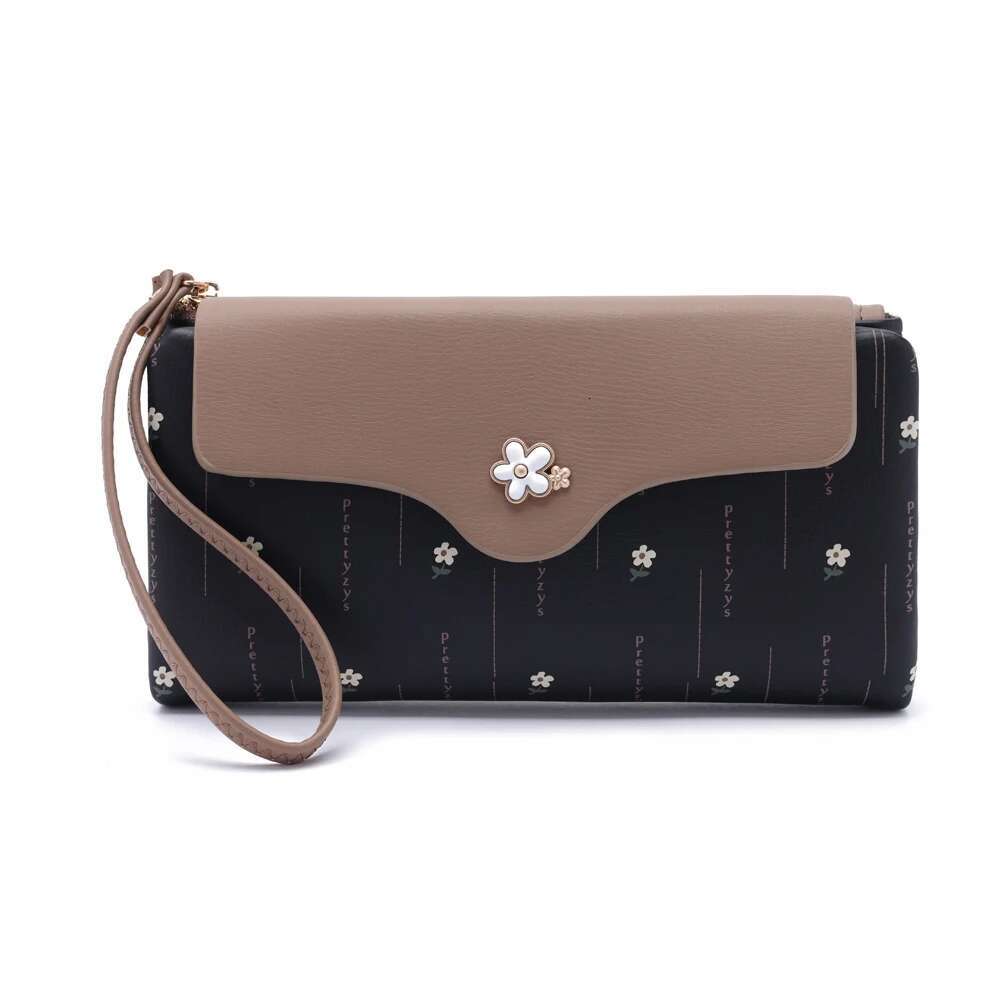 3D Flower Design Women Long Wallet Girl Cute Zipper Coin Purse Large Card Holder Soft PU Leather Wallets Female Money Bag