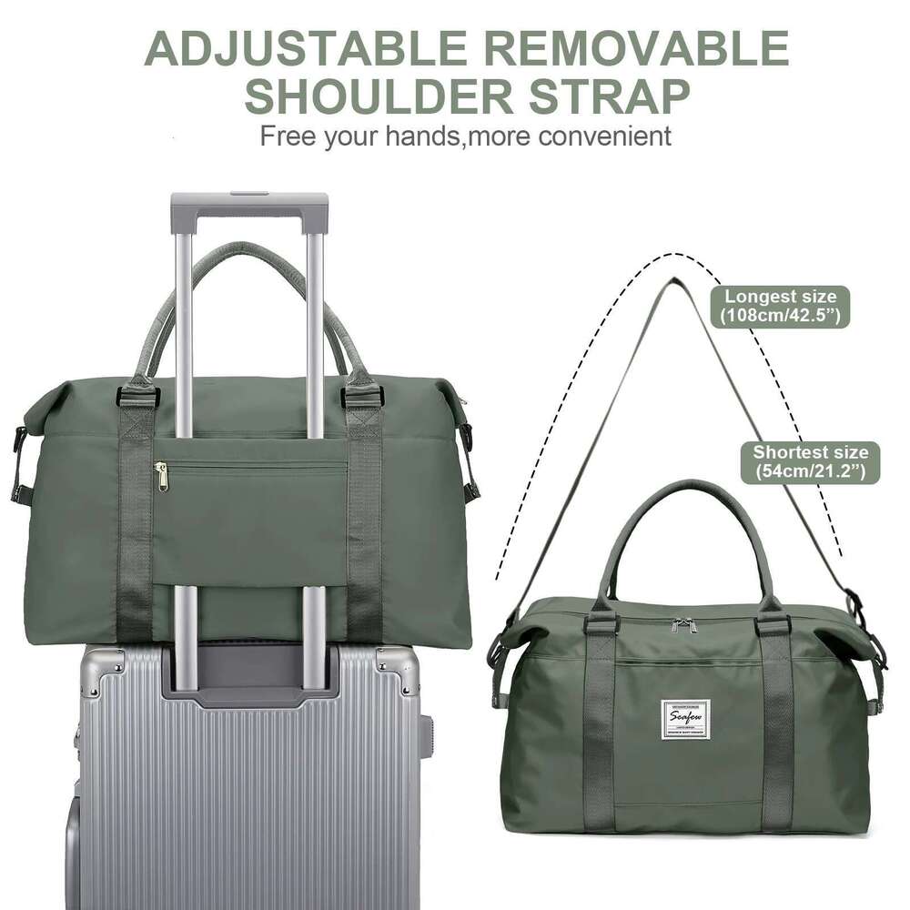 Travel Duffel Shoulder Weekender Overnight For Women,Travel Tote Sports Gym Bag With Wet Pocket