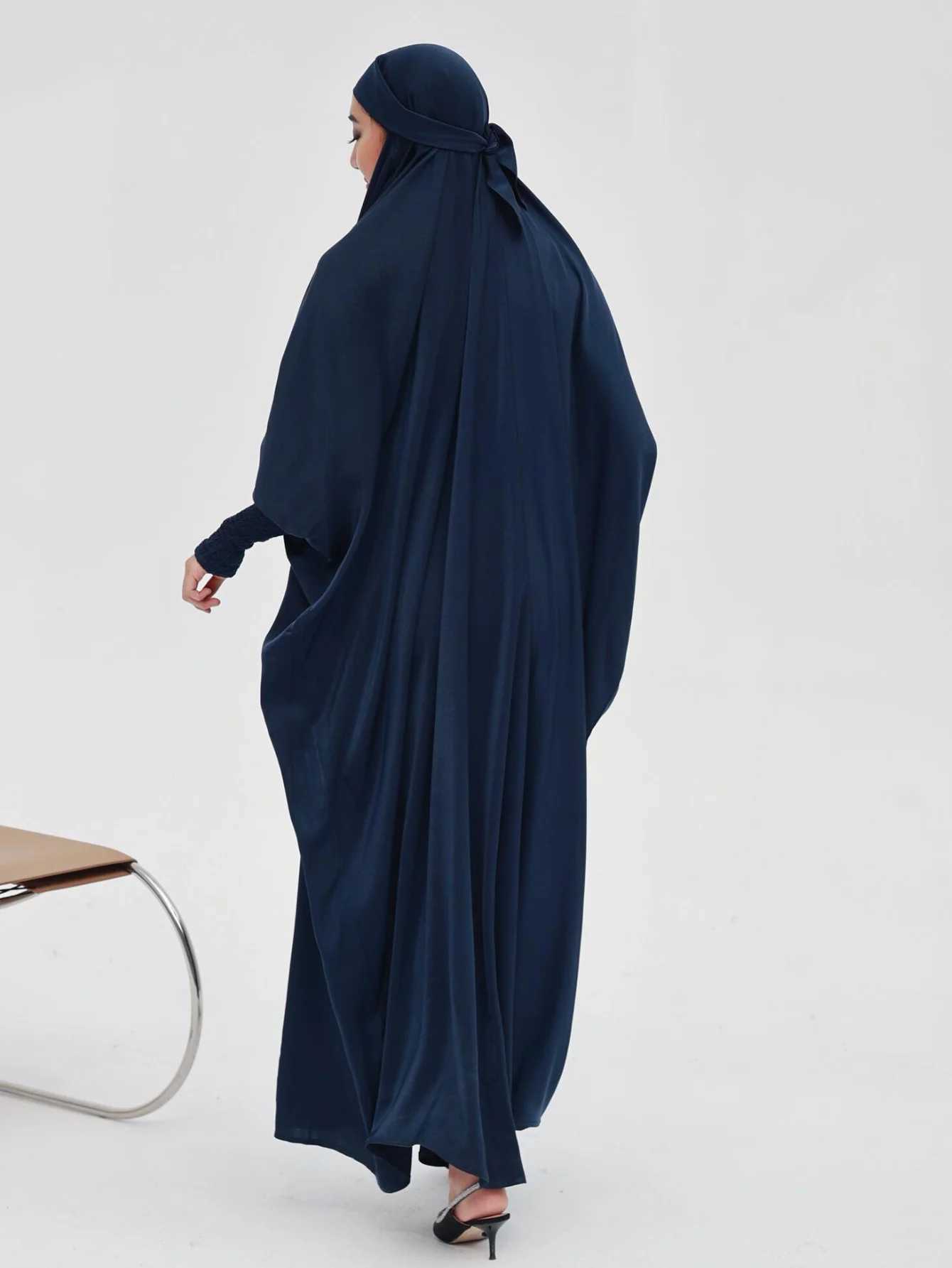 Ramadan Modesty Prayer Dress Women Jilbabs Kaftan Muslim Abayas Smocking Slve Maxi Dresses Dubai Robe Hijab Islamic Clothing X250514