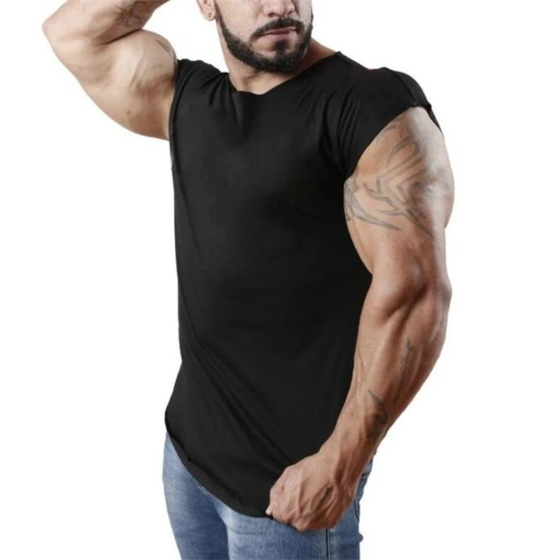 Fitness Men Clothing Summer Gyms Tank Top Canotte Bodybuilding Sleeveless shirt Solid Muscle Vest male atlet 250513