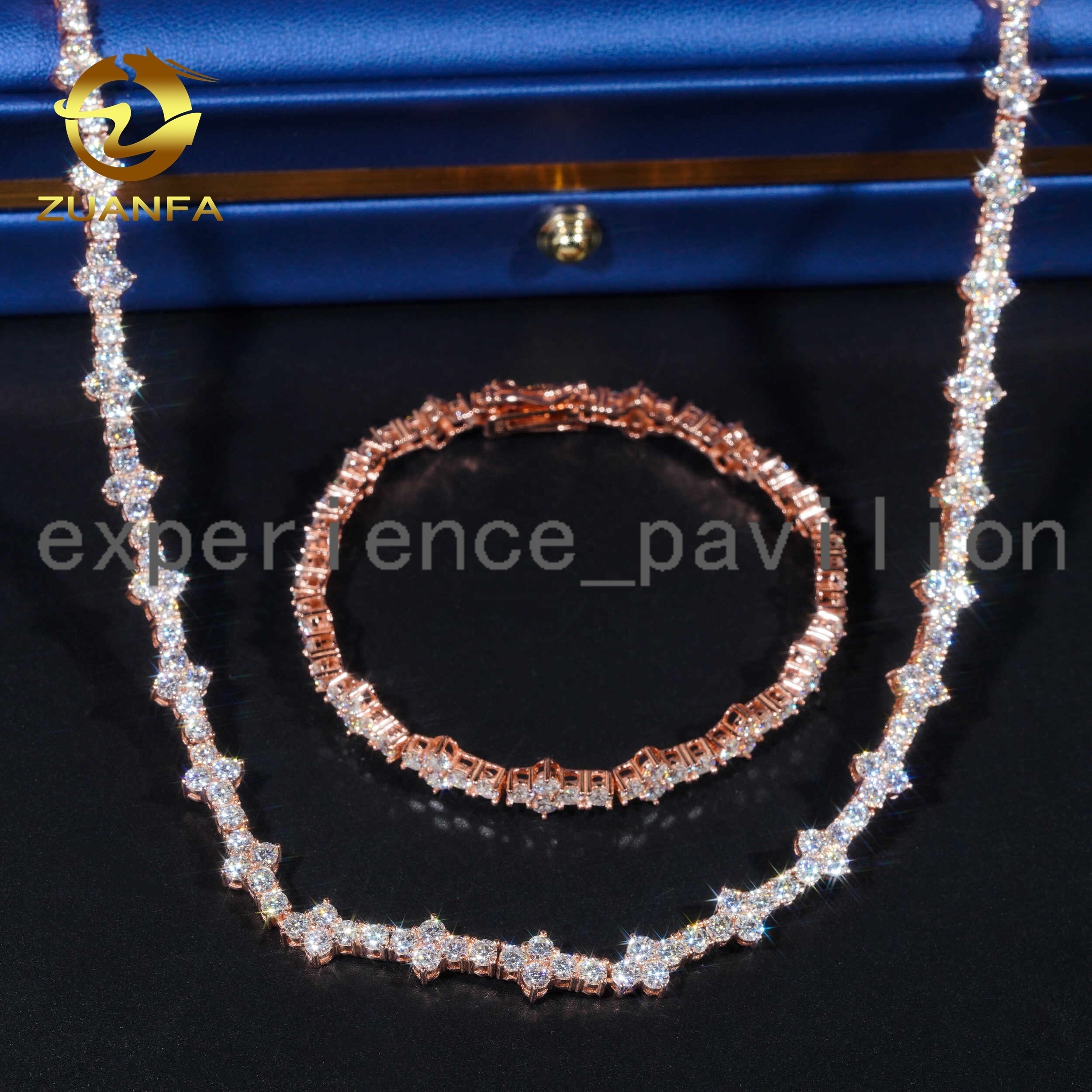 Cross Moissanite Bracelet 925 Sterling Silver VVS Moissanite Diamond Iced Out Tennis Cuban Chain Necklace Wholesale Fine Jewelry