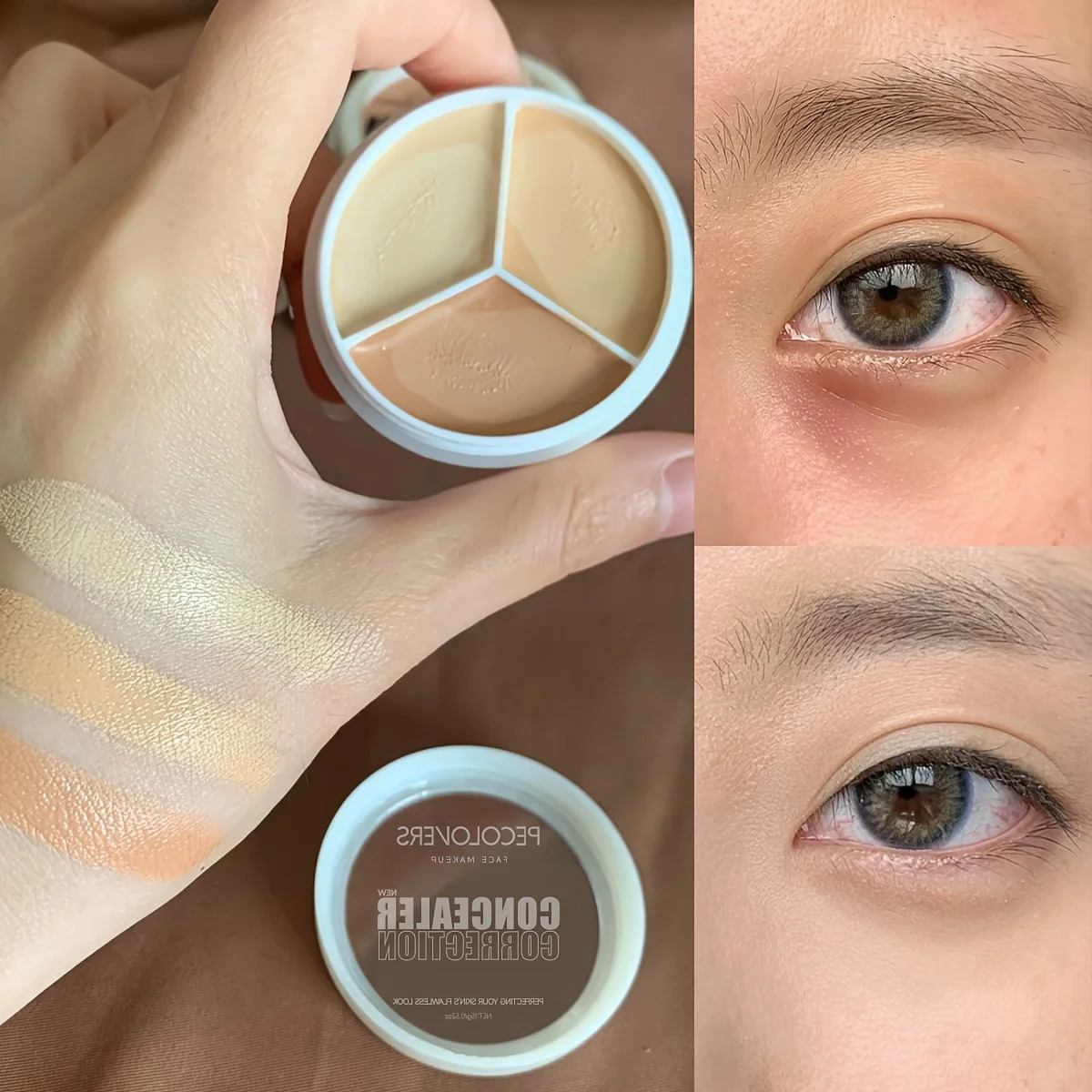 1pc Contour Concealer Palette 3-Colors Full Coverage For Spot Dark Circles Concealer Cream Makeup Cosmetics 250512