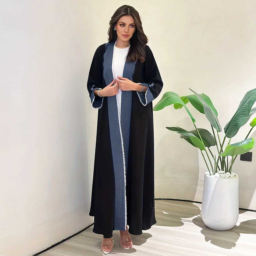 New Design Fashion Muslim Tassels Eid Women Open Kimono Abaya With Chic Party Robe Contras Moroccan Kaftan Saudi Ka X250514