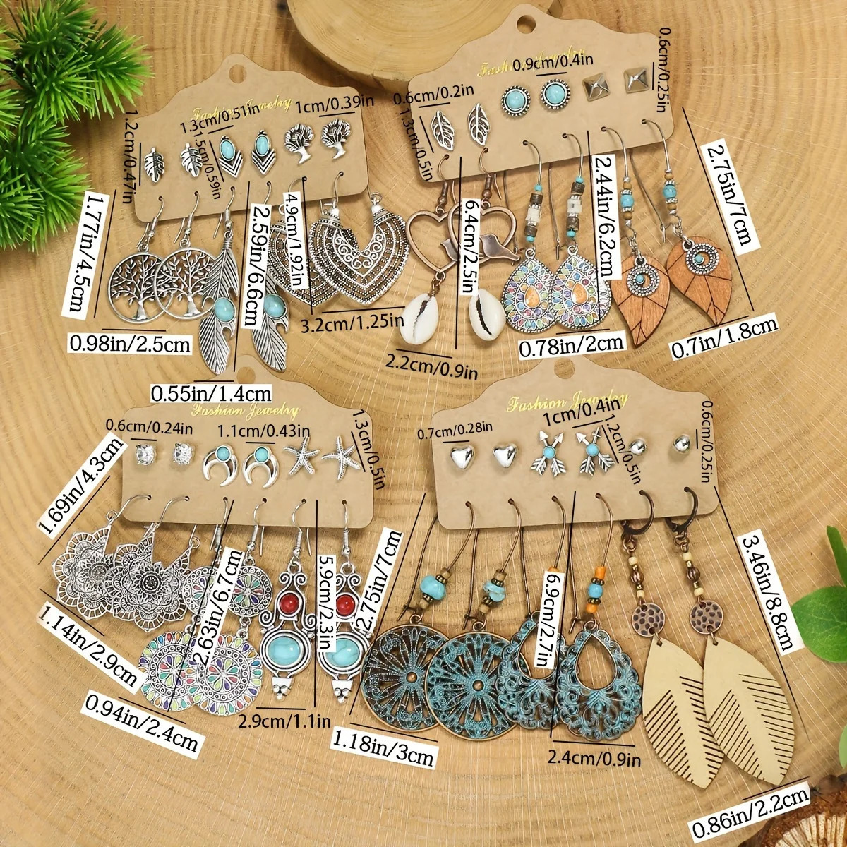 Boho Selling Earrings for Women Stud Ear Rings Sets Sturdy Multicolor Geometric Comfortable to Wear Versatile Gifts Party 250513