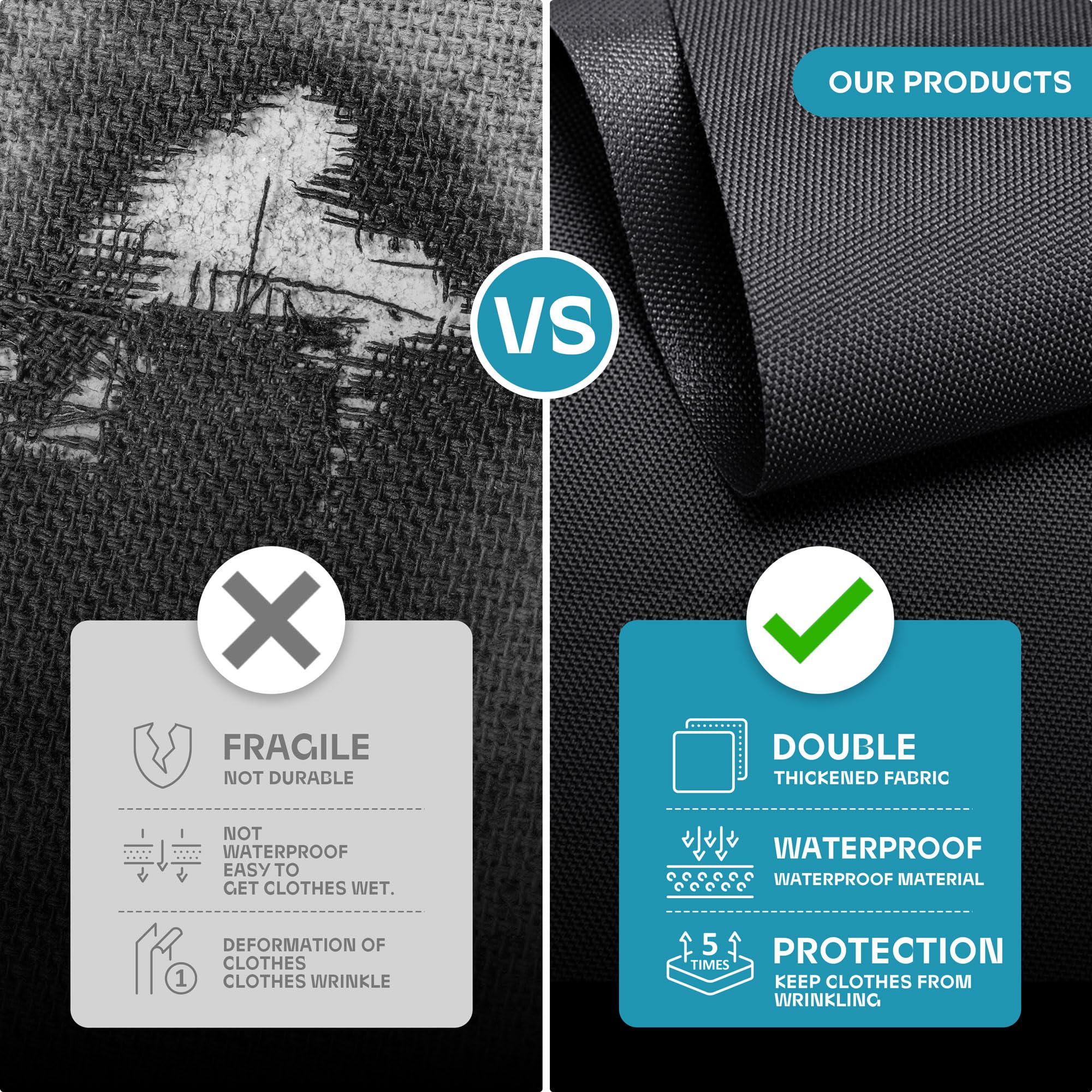 43" Travel Garment Bag with Accessories Zipper Pocket, Heavy Duty Suit Bag for Suits, Tuxedos, Dresses, Coats, Black, 1 pack