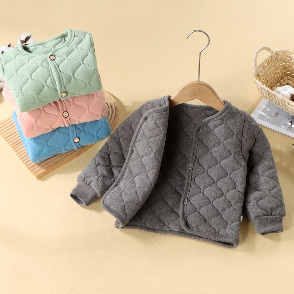Winter Baby Long Sleeve Warm Coat Plus Velvet Thick Infant Girl Denim Jacket Toddler Boy Casual Cardigan Kids Clothes 240926