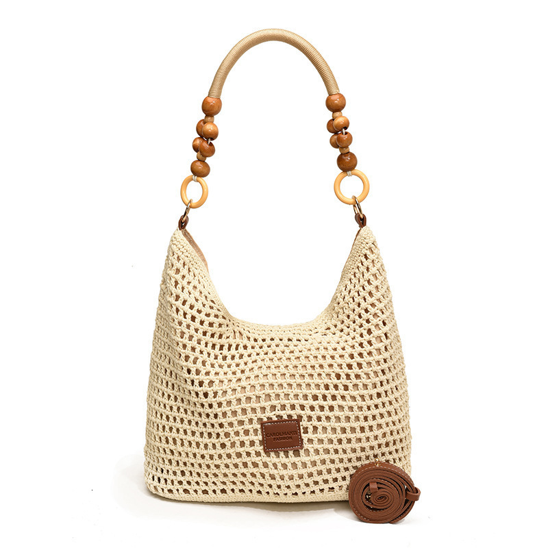 Beach vacation beach woven for women 2025 new hollow knitted handbag, large capacity single shoulder armpit bag