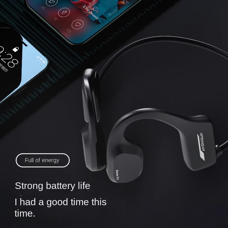 OpenEar Bone X2 IP68 Waterproof Wireless Bone Conduction Headphones for Swimming, Sports with MP3 Mode, 8GB Storage, 6H Battery, Ergonomic Design