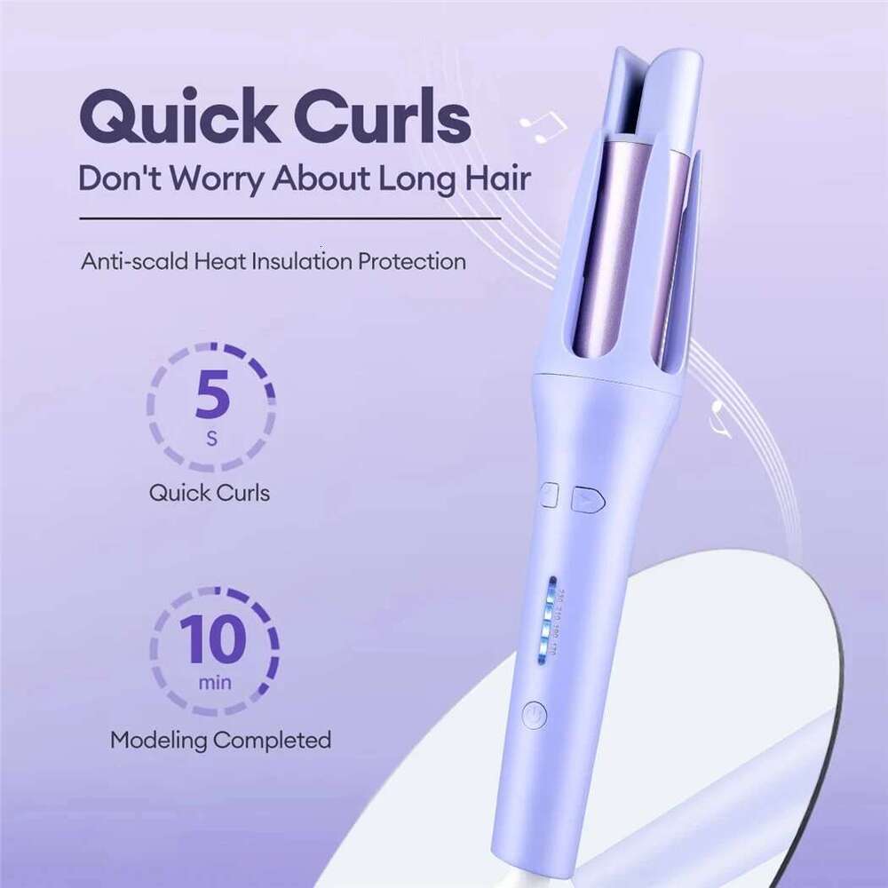 Tinsol 2 in 1 Automatic Curler 32MM Auto Rotating Ceramic Roller Professional Iron Curling Wand Hair Waver