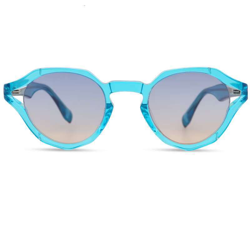 Fashionable circular acetate fiber sunglasses - candy colored glasses with handmade frame design