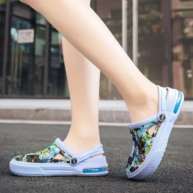 Summer Camouflage Graffiti Clog for Men and Women Air Cushion Sandals Clogs Garden Slippers Men's Outdoor Casual Shoes