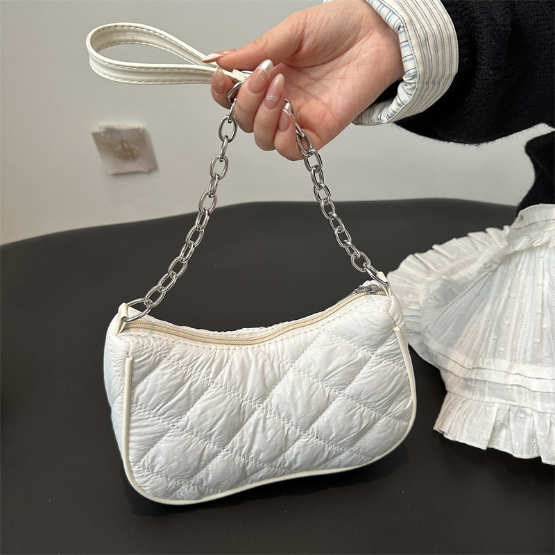 Free Delivery Designer Bag Small Square For Women 2025 Winter Korean Edition Trendy Simple Underarm Fashion Diamond Grid Chain Shoulder Bag Luxury Bag